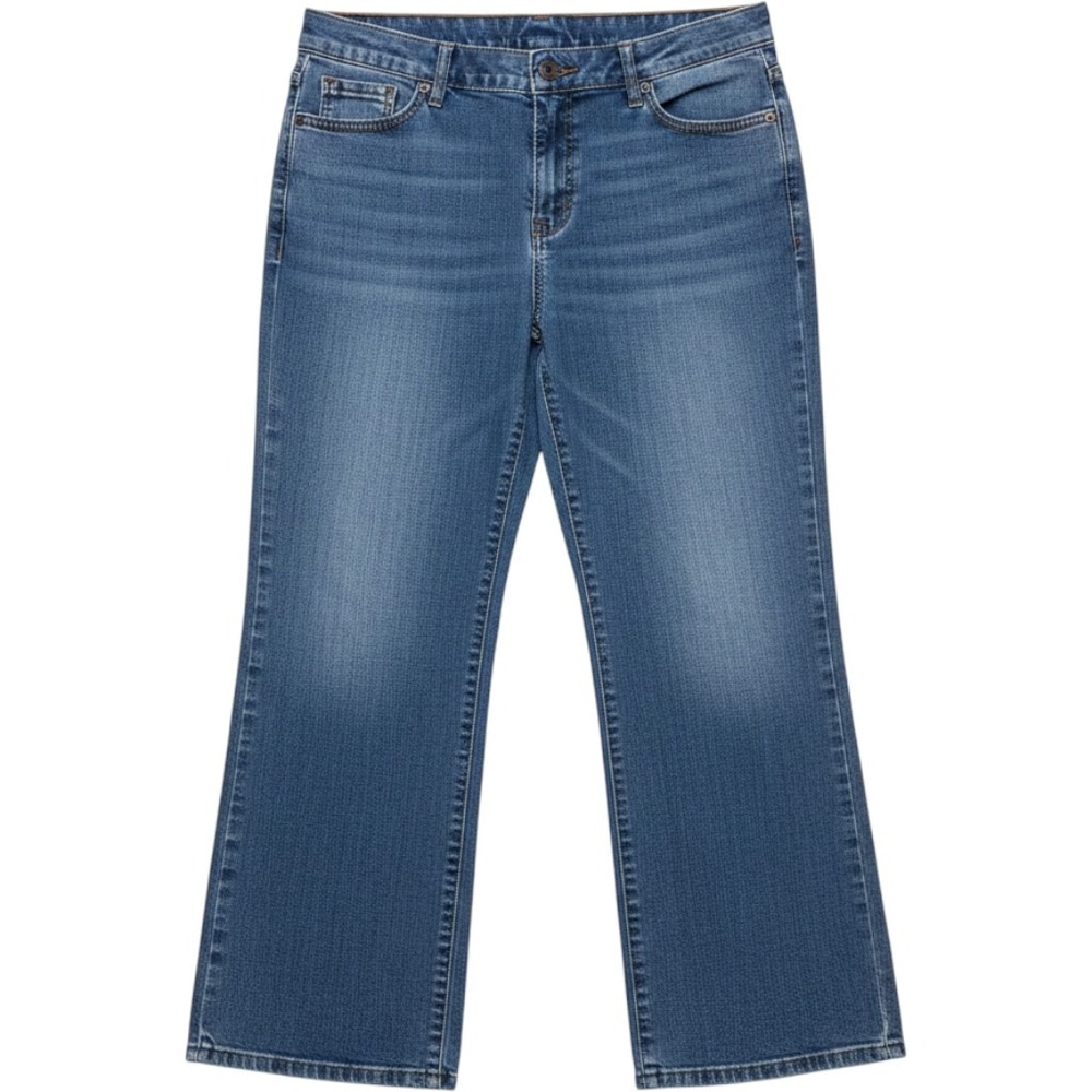 Gloria Vanderbilt All-Around Slimming Effect Medium Wash Straight Crop Jeans 8
